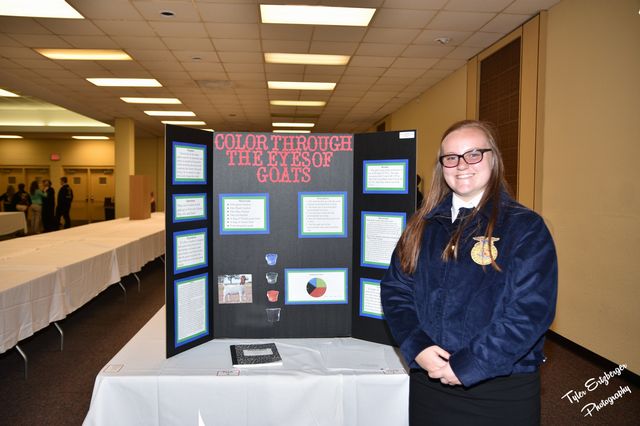 Kaitlyn Bennett placed 2nd in the State Agriscience Fair Animal Systems Division 1